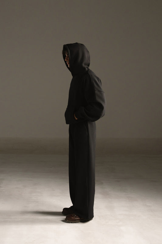 V7 BLANK HOODIE - JET BLACK