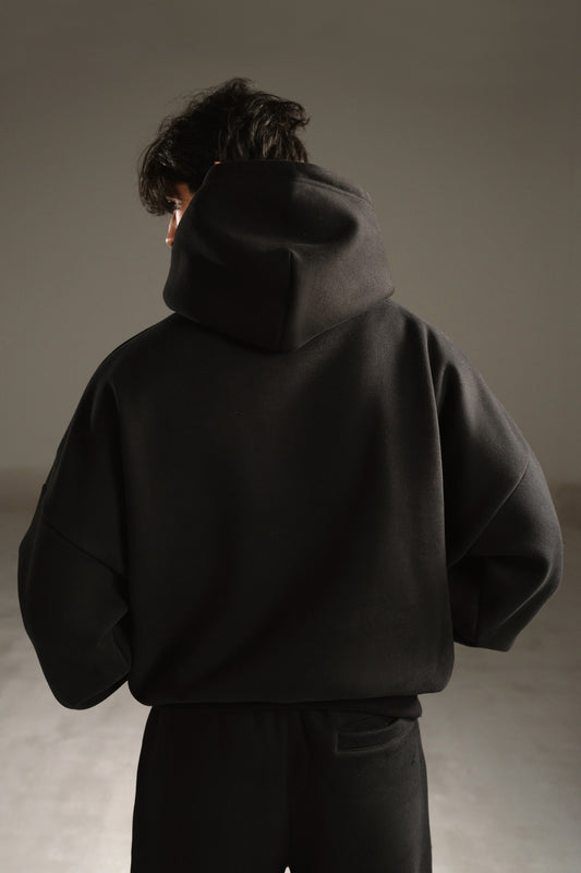 V7 BLANK HOODIE - JET BLACK